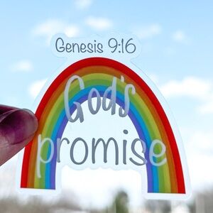God's Promise Clear Sticker, Genesis 9:16, Bible sticker, Bible verse sticker
